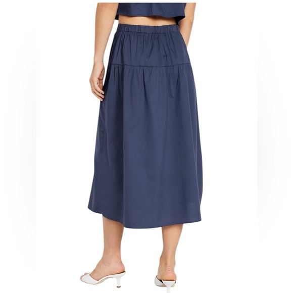 Old Navy Dusty Blue Drop Waist Midi Skirt Women’s Size 3X Boho feminine - Picture 3 of 12